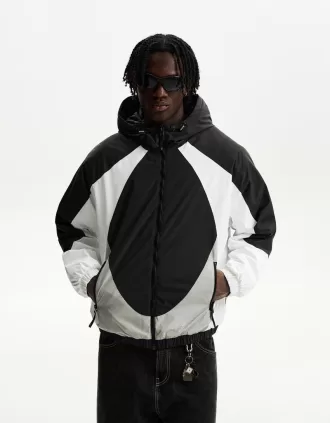 Color block quilted jacket