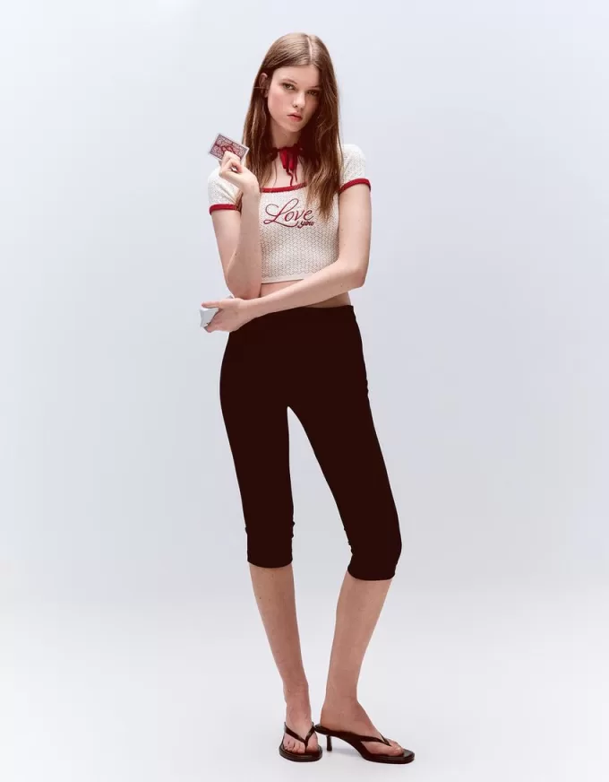 Contrast short sleeve sweater Contrast short sleeve sweater