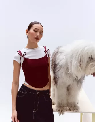 Corset top with bows