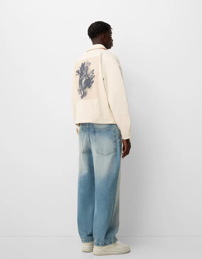 Cotton jacket with print