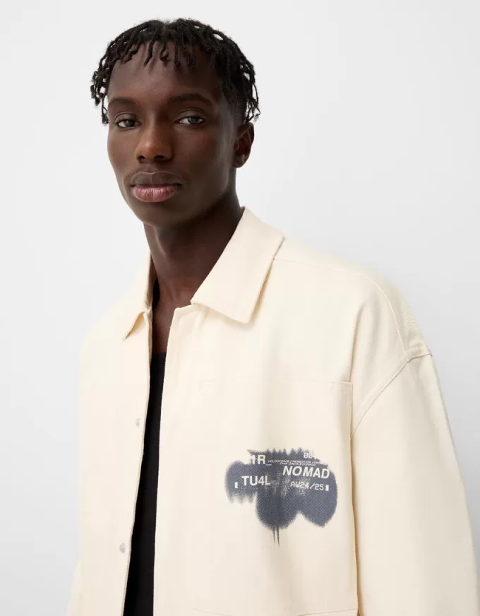 Cotton jacket with print