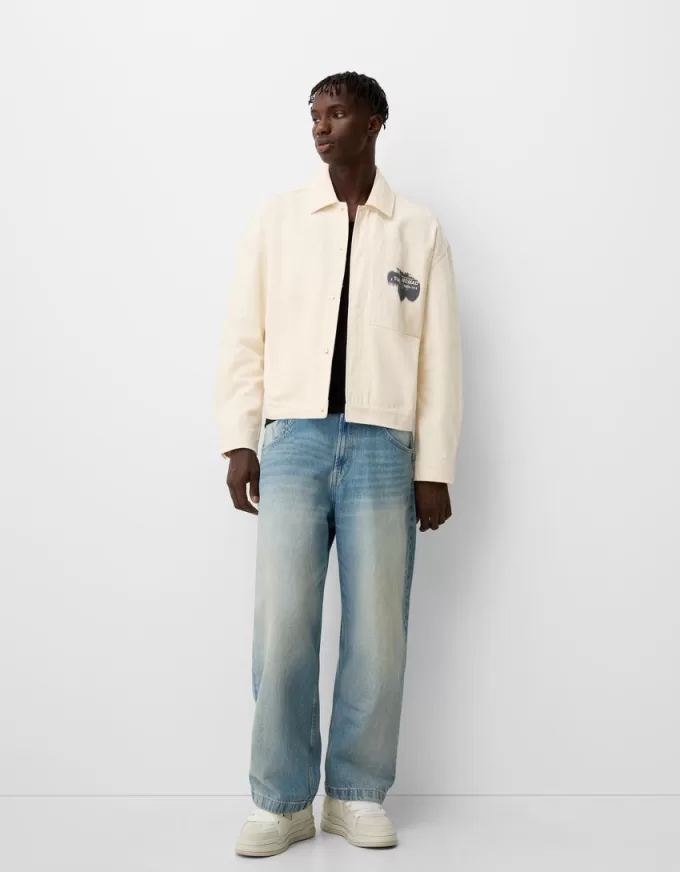 Cotton jacket with print