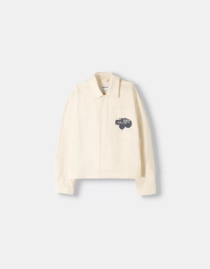 Cotton jacket with print