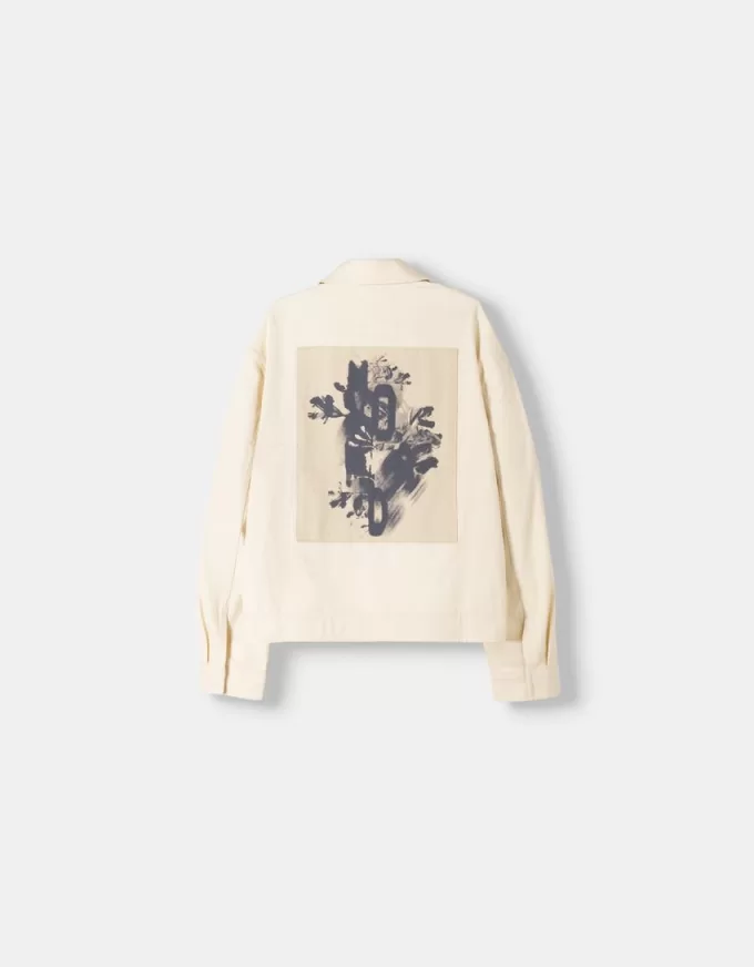 Cotton jacket with print