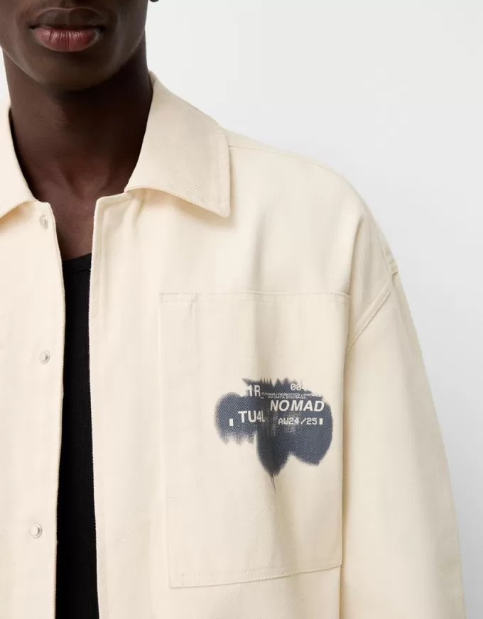 Cotton jacket with print