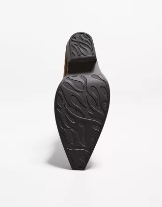 Cowboy ankle boots with metallic toe