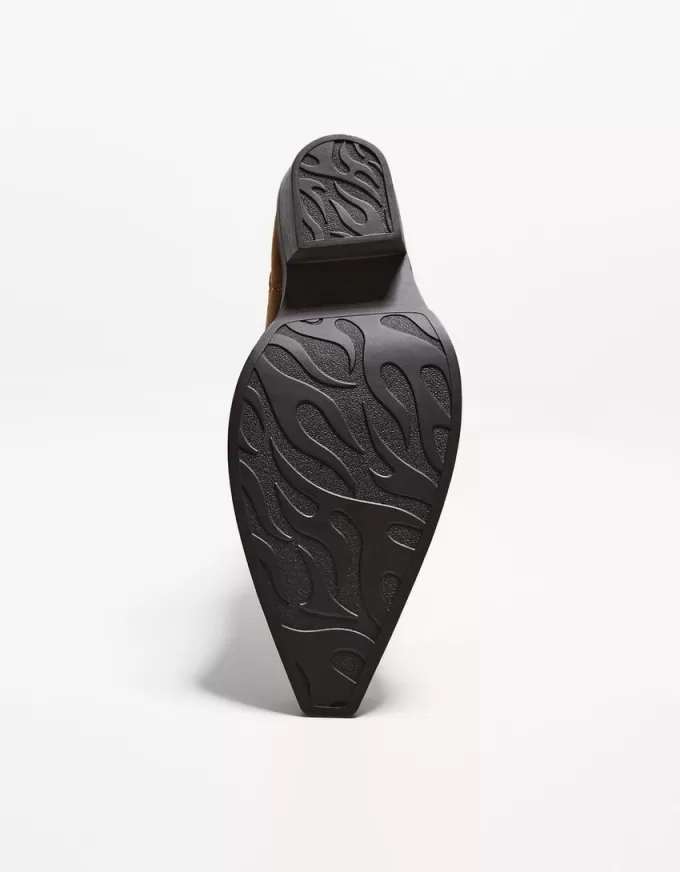 Cowboy ankle boots with metallic toe