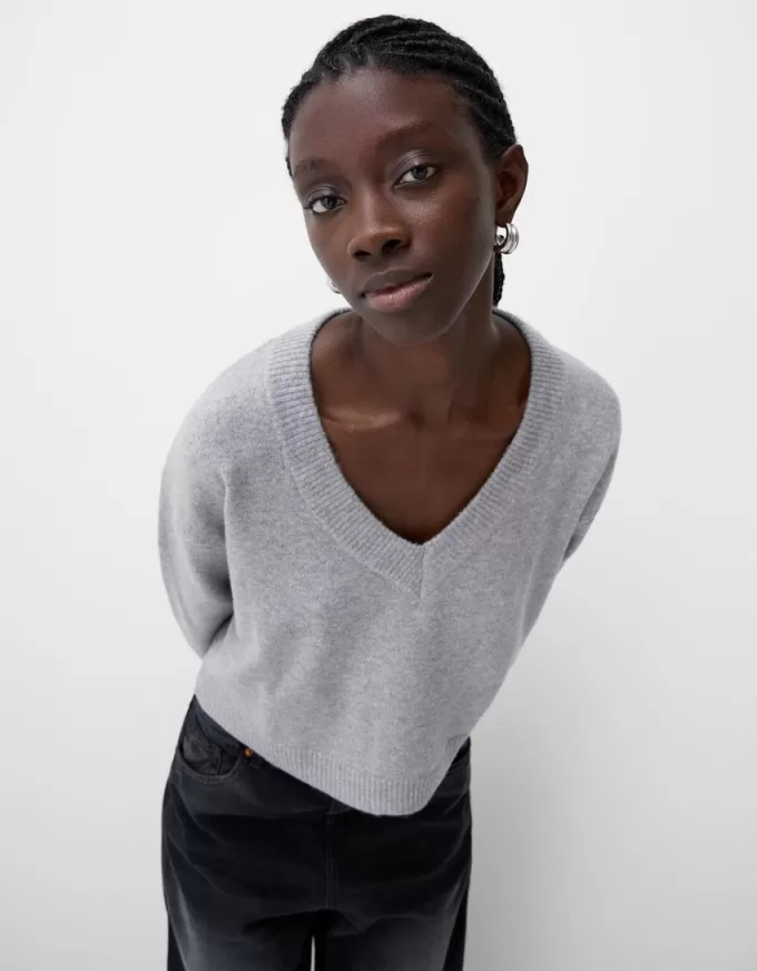 Cropped V-neck sweater Cropped V-neck sweater