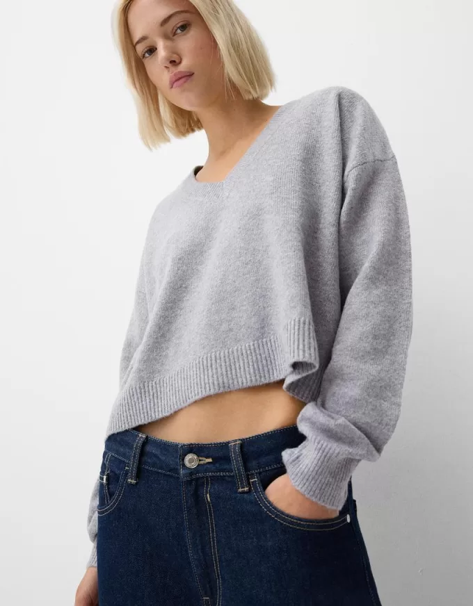 Cropped V-neck sweater Cropped V-neck sweater