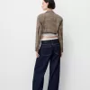 Cropped blazer with frayed hem