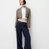 Cropped blazer with frayed hem