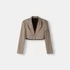 Cropped blazer with frayed hem