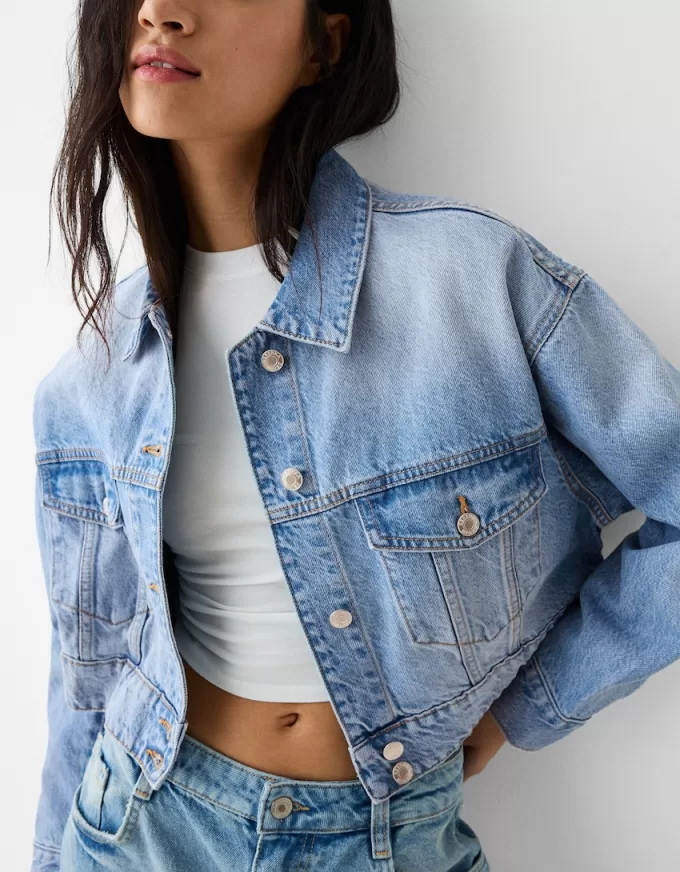 Cropped denim jacket