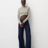 Cropped high neck ribbed sweater Cropped high neck ribbed sweater