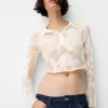 Cropped jacquard shirt
