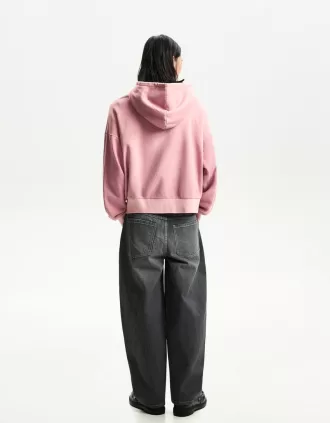 Cropped printed hoodie