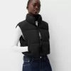 Cropped puffer vest
