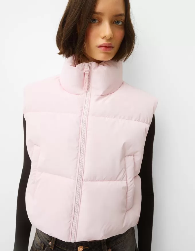 Cropped puffer vest