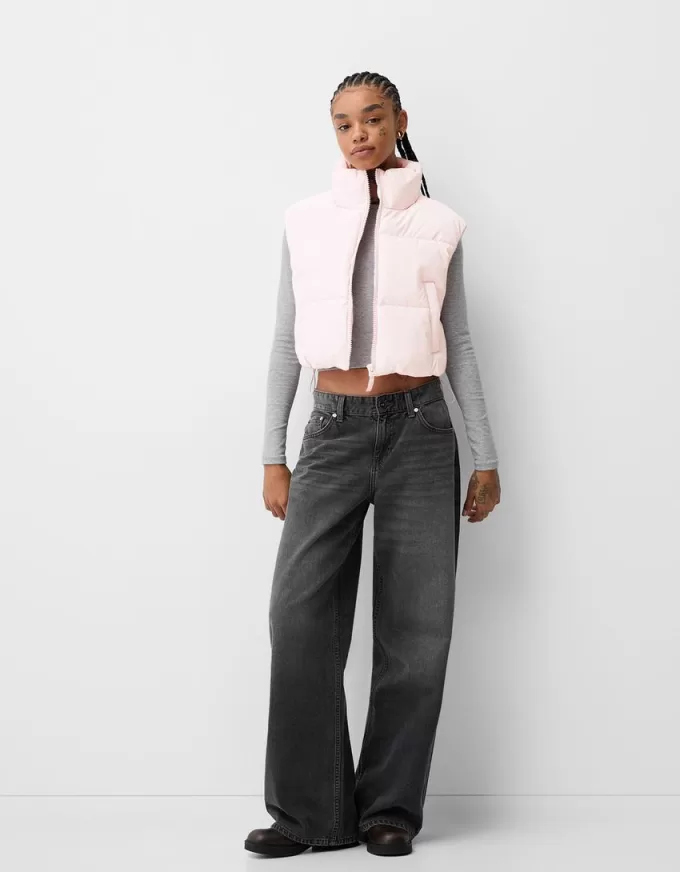 Cropped puffer vest