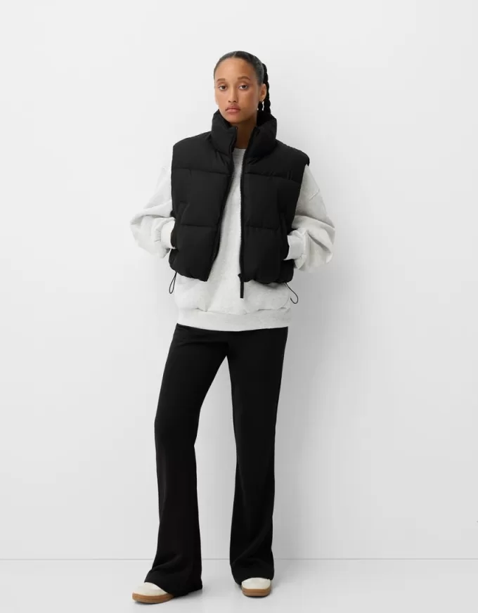 Cropped puffer vest
