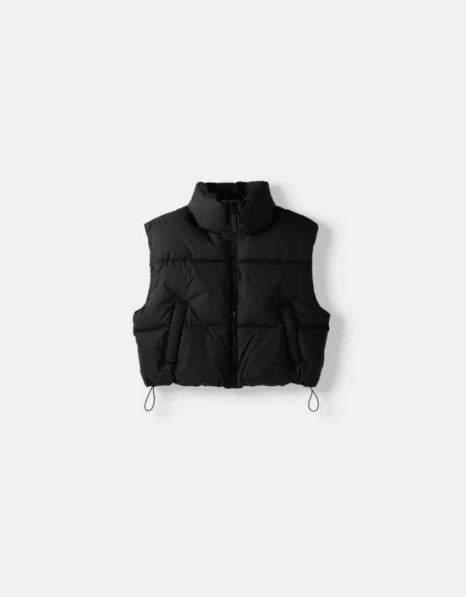 Cropped puffer vest