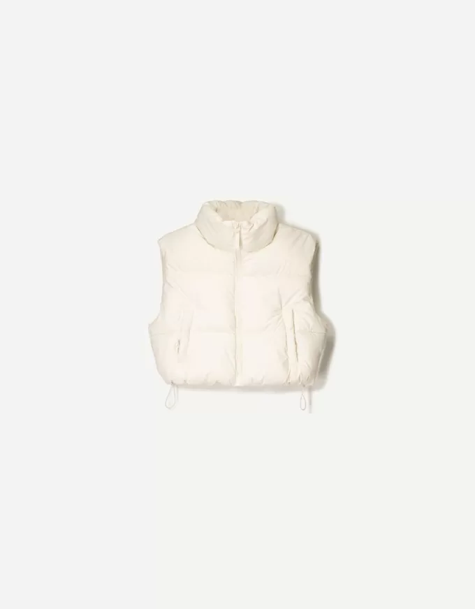 Cropped puffer vest