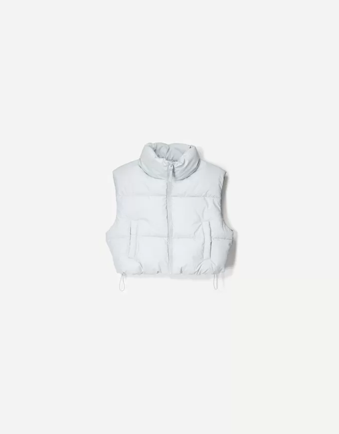 Cropped puffer vest