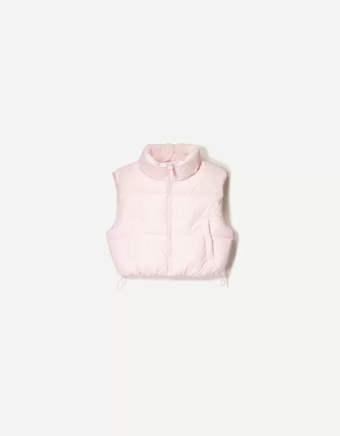 Cropped puffer vest