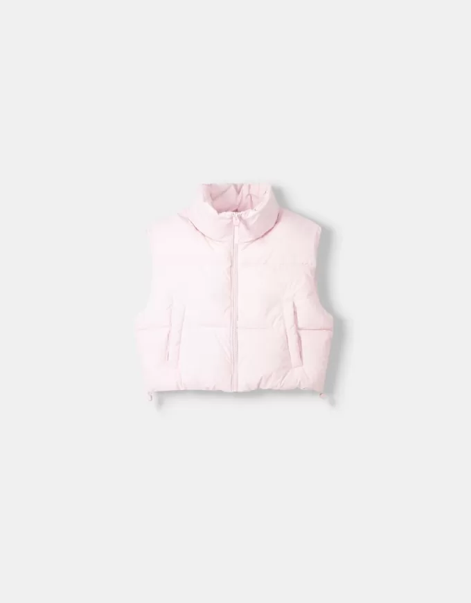 Cropped puffer vest