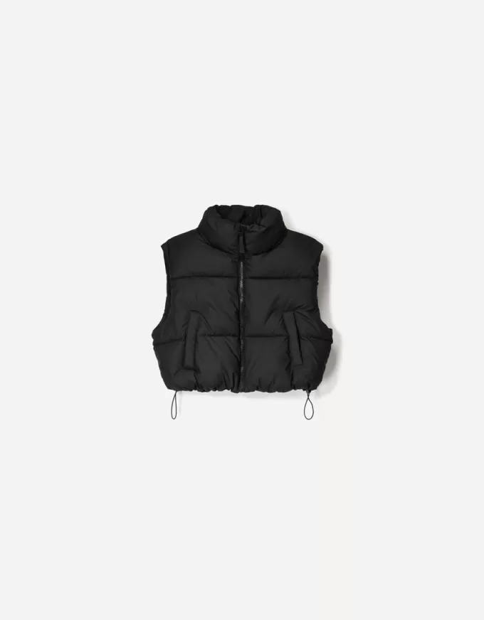 Cropped puffer vest