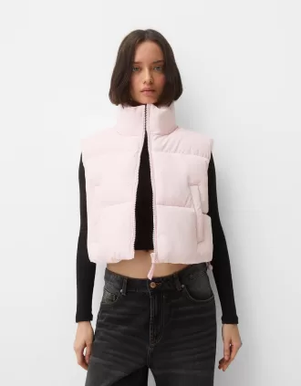 Cropped puffer vest