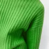 Cropped ribbed oversize high neck sweater