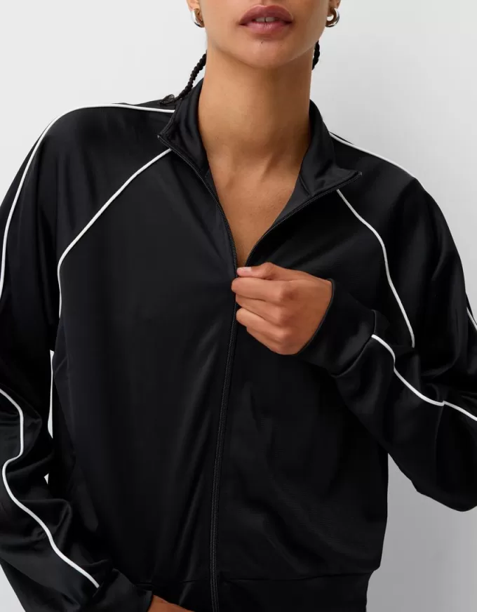 Cropped sweatshirt with zipper