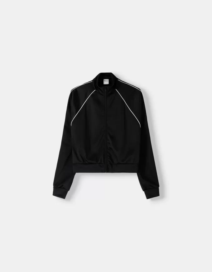 Cropped sweatshirt with zipper