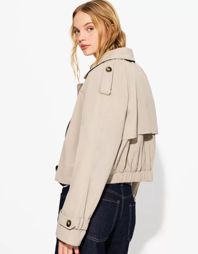 Cropped trench coat