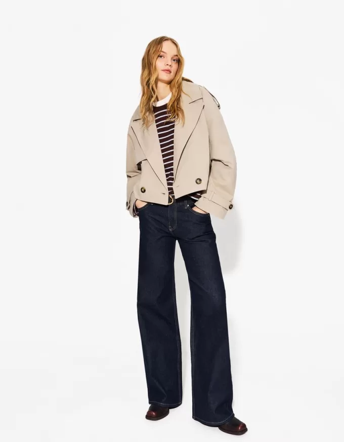 Cropped trench coat