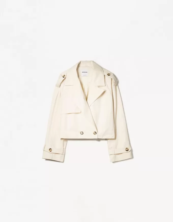 Cropped trench coat