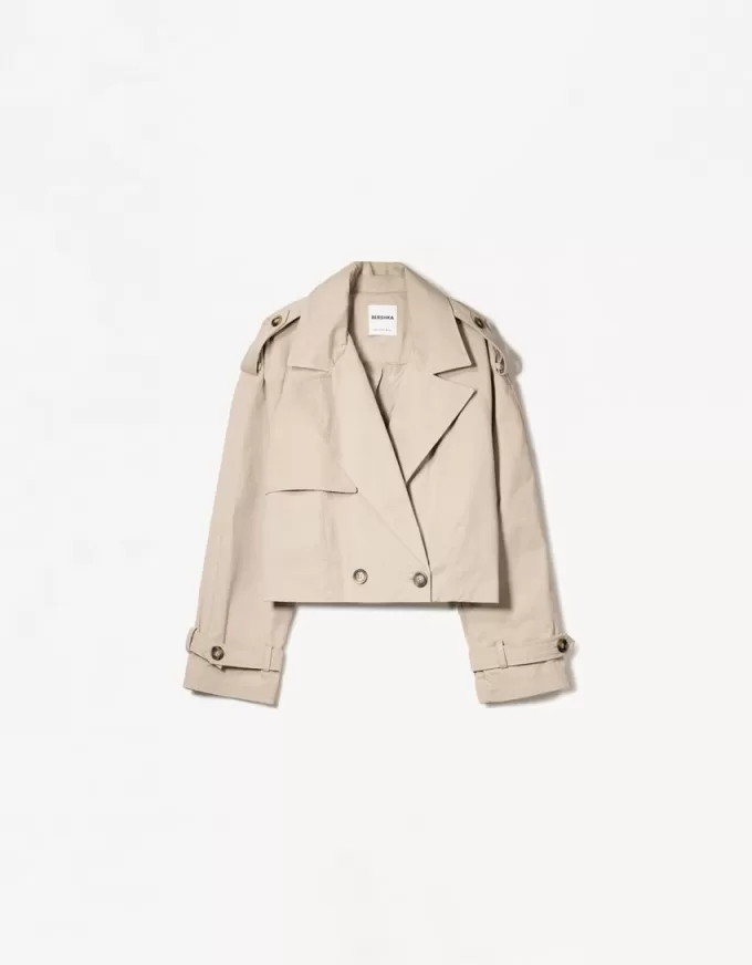 Cropped trench coat