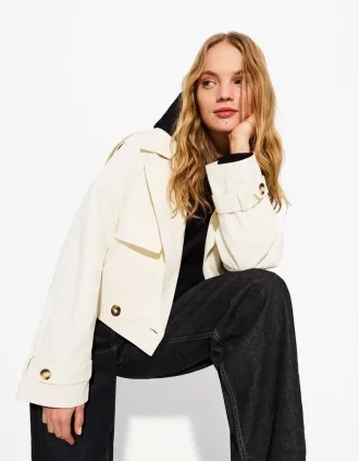 Cropped trench coat