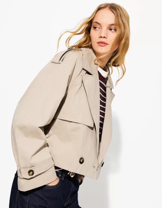 Cropped trench coat