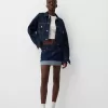Denim turn-up mini skirt Denim turn-up mini skirt