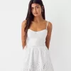 Die-cut flared mini dress