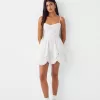 Die-cut flared mini dress