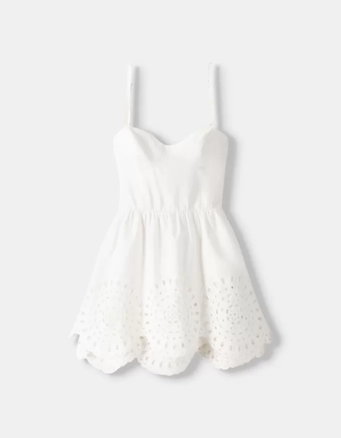 Die-cut flared mini dress