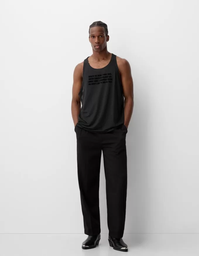 Double layer strappy T-shirt