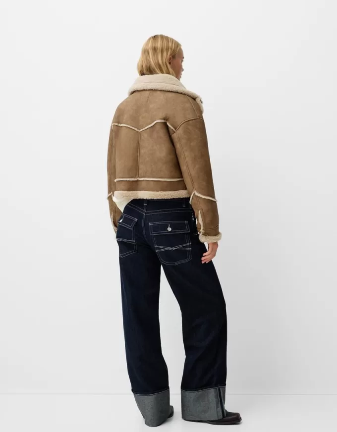 Double-sided faux leather jacket