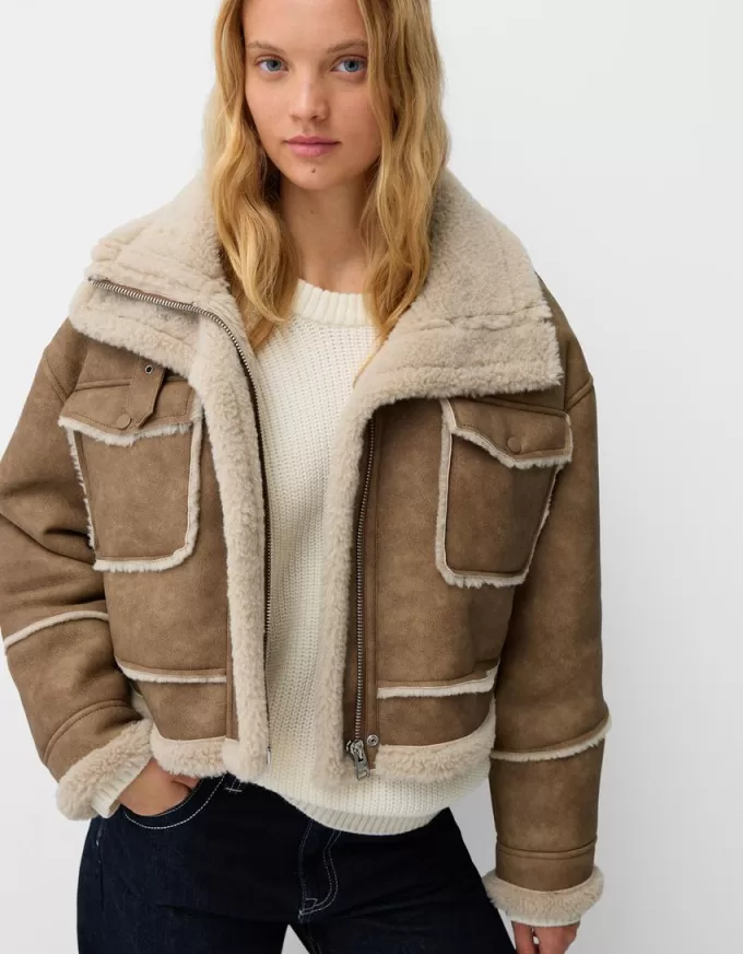 Double-sided faux leather jacket