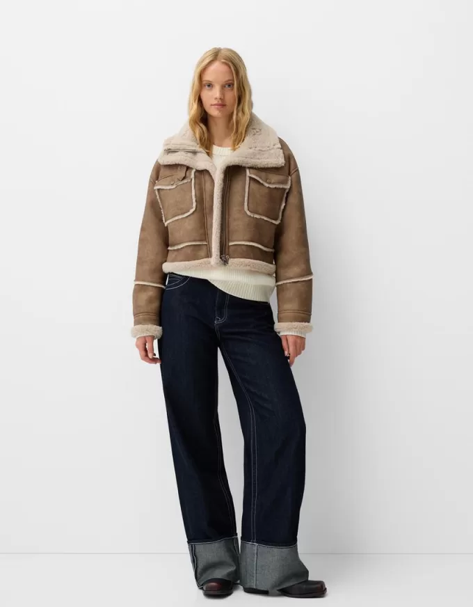 Double-sided faux leather jacket