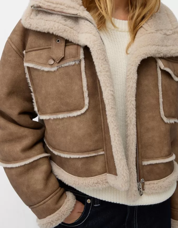 Double-sided faux leather jacket