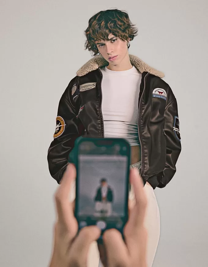 Double-sided jacket with patches